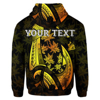Custom Hawaiian Map Palm Trees Fish Hook Polynesian Hoodie Colorful Yellow - Polynesian Pride
