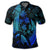 Hawaiian Map Palm Trees Fish Hook Polynesian Quilt Polo Shirt Colorful Blue - Polynesian Pride