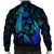 Hawaiian Map Palm Trees Fish Hook Polynesian Quilt Bomber Jacket Colorful Blue - AH - Polynesian Pride