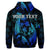Custom Hawaiian Map Palm Trees Fish Hook Polynesian Quilt Hoodie Colorful Blue - Polynesian Pride