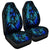 Hawaiian Map Palm Trees Fish Hook Polynesian Quilt Car Seat Covers Colorful Blue - AH Universal Fit Black - Polynesian Pride