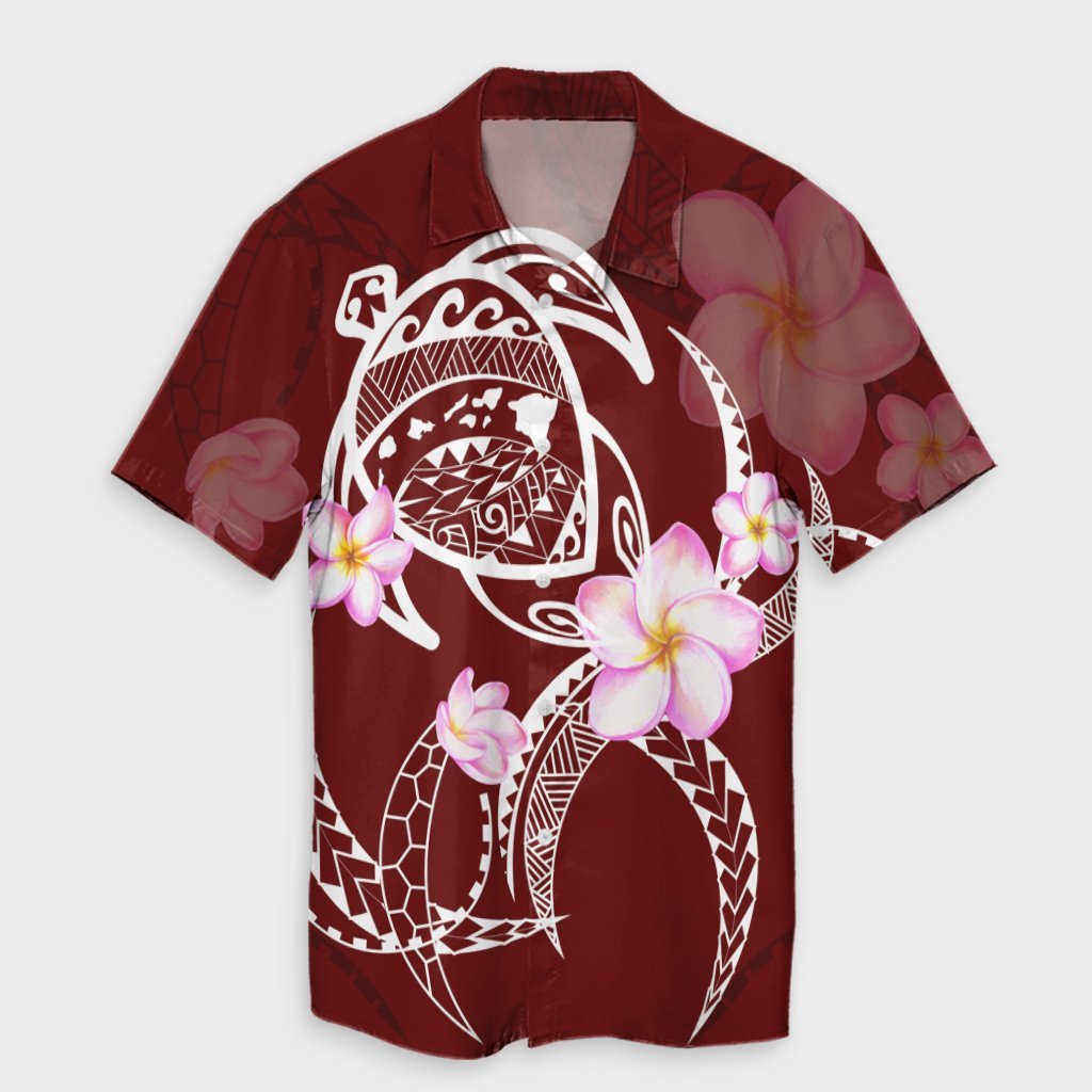 Hawaiian Map Plumeria Turtle Swim Polynesian Hawaiian Shirt - AH Unisex Black - Polynesian Pride