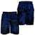 Hawaiian Map Turtle Hibiscus Kanaka Polynesian Men's Shorts - Blue - AH - Polynesian Pride