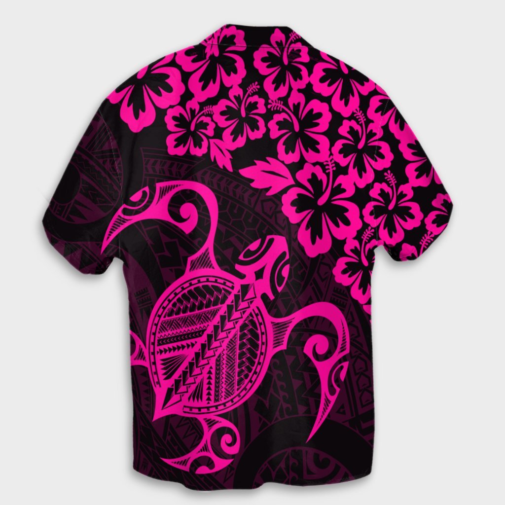 Hawaiian Map Turtle Hibiscus Kanaka Polynesian Hawaiian Shirt - Pink - AH - Polynesian Pride