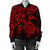 Hawaiian Map Turtle Hibiscus Kanaka Polynesian Bomber Jacket - Red - AH - Polynesian Pride