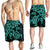 Hawaiian Map Turtle Hibiscus Kanaka Polynesian Men's Shorts - Turquoise - AH - Polynesian Pride