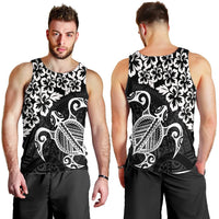Hawaiian Map Turtle Hibiscus Kanaka Polynesian Tank Top - White - AH - Polynesian Pride