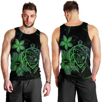 Hawaiian Map Turtle Hibiscus Plumeria Polynesian Tank Top - Green - AH - Polynesian Pride