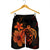 Hawaiian Map Turtle Hibiscus Plumeria Polynesian Men's Shorts - Orange - AH - Polynesian Pride
