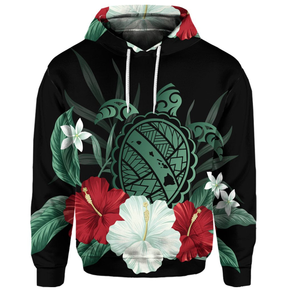 Custom Hawaiian Map Turtle Hibiscus Polynesian Hoodie - Polynesian Pride