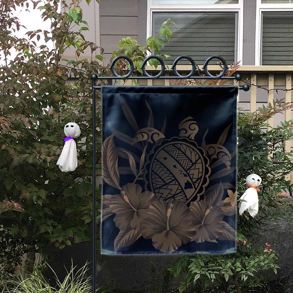 Hawaiian Map Turtle Hibiscus Polynesian Flag - Gold - AH - Polynesian Pride