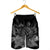 Hawaiian Map Turtle Hibiscus Polynesian Men's Shorts - White - AH - Polynesian Pride