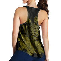Hawaiian Map Turtle Hibiscus Polynesian Racerback Tank - Yellow - AH - Polynesian Pride
