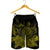 Hawaiian Map Turtle Hibiscus Polynesian Men's Shorts - Yellow - AH - Polynesian Pride