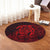 Hawaiian Map Turtle Kanaka Hibiscus Polynesian Round Carpet - Red - AH - Polynesian Pride