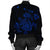 Hawaiian Map Turtle Ohana Hibicus Polynesian Bomber Jacket - Blue - AH - Polynesian Pride