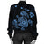 Hawaiian Map Turtle Ohana Hibicus Polynesian Bomber Jacket - Pastel Blue - AH - Polynesian Pride