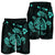 Hawaiian Map Turtle Ohana Hibicus Polynesian Men's Shorts - Turquoise - AH - Polynesian Pride