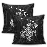 Hawaiian Map Turtle Ohana Hibicus Polynesian Pillow Covers - White - AH - Polynesian Pride