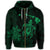 Hawaiian Map Turtle Plumeria Hibiscus Fish Hook Polynesian Zip Hoodie Green - Polynesian Pride