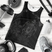 Hawaiian Map Turtle Plumeria Hibiscus Fish Hook Polynesian Tank Top Grey - AH - Polynesian Pride
