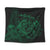 Hawaiian Map Turtle Tattoo Hibiscus Plumeria Polynesian Tapestry - Green - AH Wall Tapestry Black - Polynesian Pride