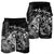 Hawaiian Map Turtle Tattoo Hibiscus Plumeria Polynesian Men's Shorts - White - AH - Polynesian Pride