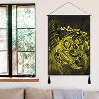 Hawaiian Map Turtle Tattoo Hibiscus Plumeria Polynesian Hanging Poster - Yellow - AH - Polynesian Pride