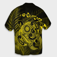 Hawaiian Map Turtle Tattoo Hibiscus Plumeria Polynesian Hawaiian Shirt - Yellow - AH - Polynesian Pride