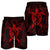 Hawaiian Map Turtle Wave Polynesian Men's Shorts Red - AH - Polynesian Pride