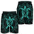 Hawaiian Map Turtle Wave Polynesian Men's Shorts Turquoise - AH - Polynesian Pride