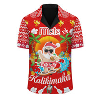 Hawaii Mele Kalikimaka Santa Claus Pattern Christmas Hawaiian Shirt - Red - Labo Style - AH - Polynesian Pride