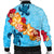 Hawaiian Ocean Turtle Plumeria And Hibiscus Polynesian Bomber Jacket - AH - Polynesian Pride