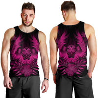 Hawaiian Owl Hibiscus Plumeria Polynesian Tank Top - Pink - AH - Polynesian Pride