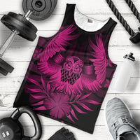 Hawaiian Owl Hibiscus Plumeria Polynesian Tank Top - Pink - AH - Polynesian Pride