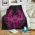 Hawaiian Owl Hibiscus Plumeria Polynesian Premium Blankets - Pink - AH White - Polynesian Pride