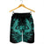 Hawaiian Owl Hibiscus Plumeria Polynesian Men's Shorts - Turquoise - AH - Polynesian Pride