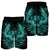 Hawaiian Owl Hibiscus Plumeria Polynesian Men's Shorts - Turquoise - AH - Polynesian Pride