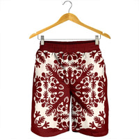 Hawaiian Palm Tree Quilt Tradition Red Men's Shorts - AH - Polynesian Pride