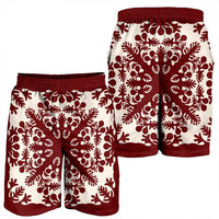 Hawaiian Palm Tree Quilt Tradition Red Men's Shorts - AH - Polynesian Pride