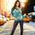Hawaiian Palm Tree Quilt Tradition Turquoise Women's Off Shoulder Sweater - AH - Polynesian Pride