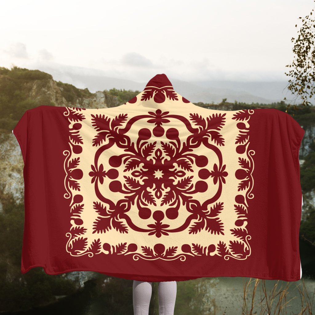 Hawaiian Palm Tree Quilt Vintage Hooded Blanket - AH - Polynesian Pride