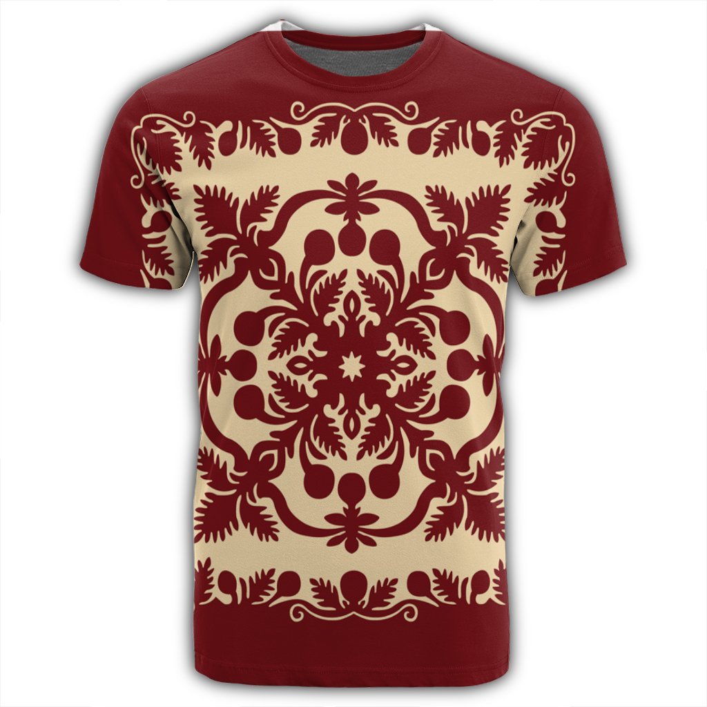 Hawaiian Palm Tree Quilt Vintage T Shirt AH - Polynesian Pride