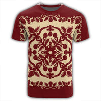 Hawaiian Palm Tree Quilt Vintage T Shirt AH - Polynesian Pride