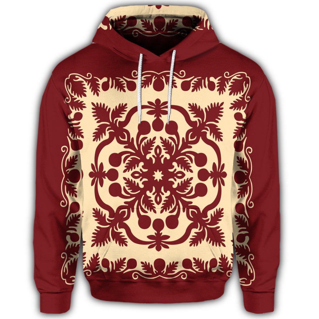 Hawaiian Palm Tree Quilt Vintage Hoodie - Polynesian Pride