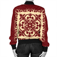 Hawaiian Palm Tree Quilt Vintage Bomber Jacket - AH - Polynesian Pride