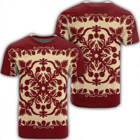 Hawaiian Palm Tree Quilt Vintage T Shirt AH Unisex Black - Polynesian Pride