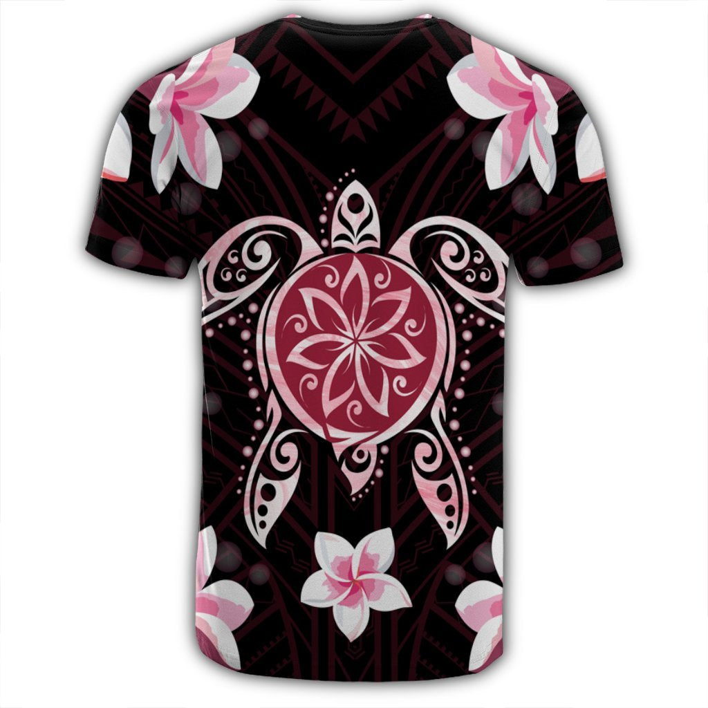 Hawaiian Pinky Turtle Plumeria T Shirt AH - Polynesian Pride