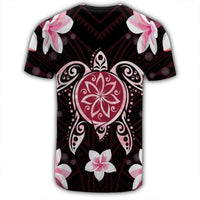 Hawaiian Pinky Turtle Plumeria T Shirt AH - Polynesian Pride