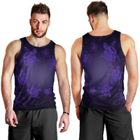 Hawaiian Plumeria Hibiscus Turtle Under Sea Polynesian Tank Top Purple AH - Polynesian Pride